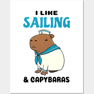 I Like Sailing and Capybaras Posters and Art